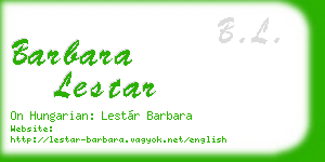 barbara lestar business card